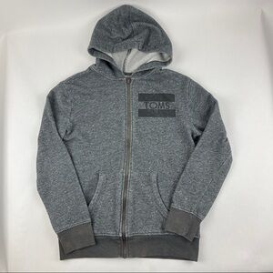 Toms For Target Sweatshirt Jacket Boys Large 12-14 Gray Full Zip Hooded